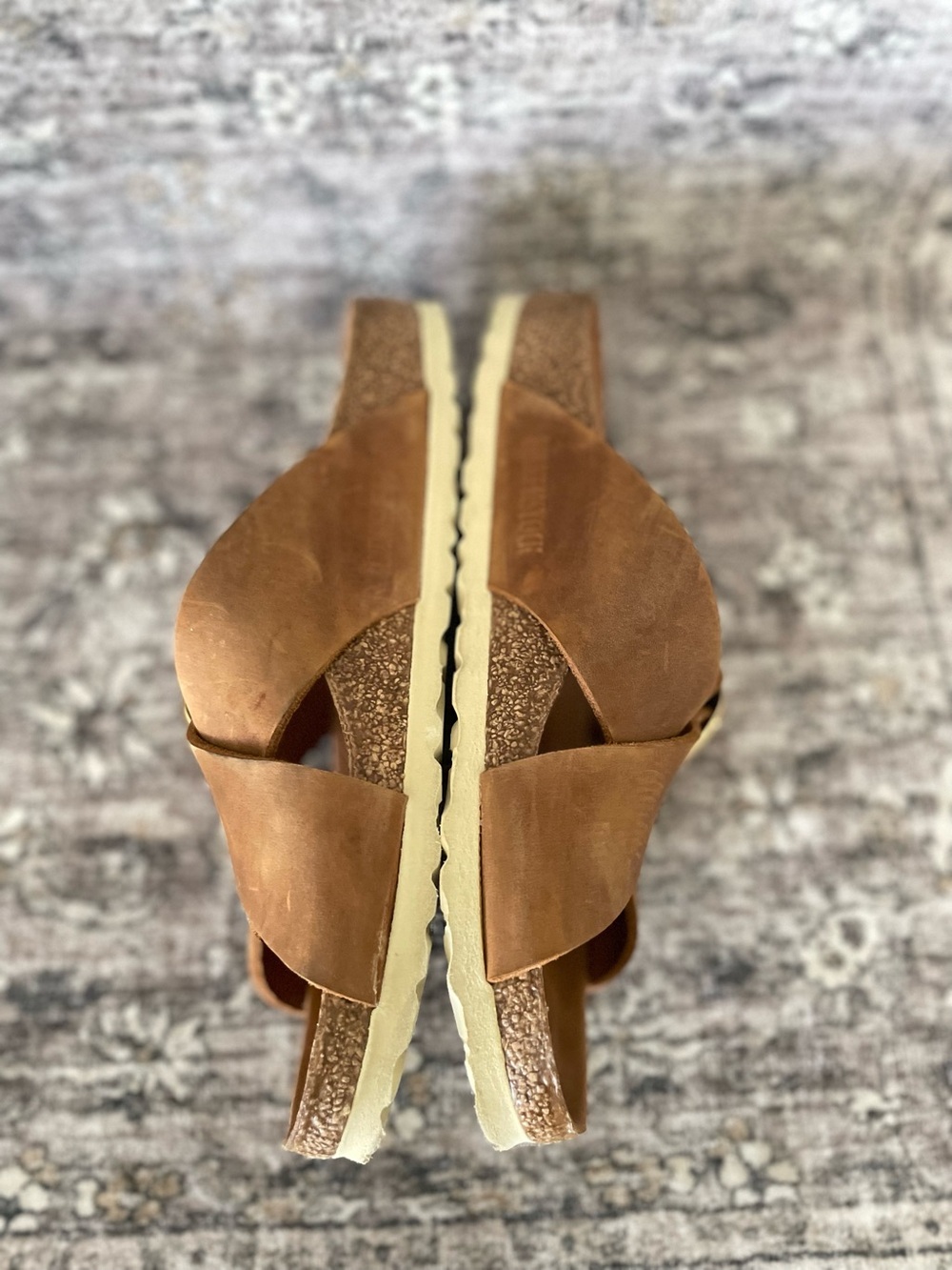 Birkenstock Big Buckle Sienna Cognac Brown Leather Gold Size 39 - Picture 7 of 9